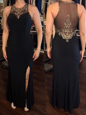 Made in Brazil Backless Black/Gold Maxi Dress